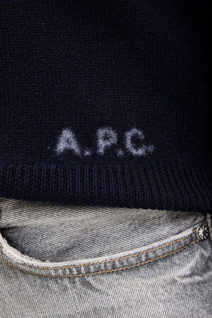 Vlněný svetr A.P.C. Pull Esther WVBDK.F23373.IAK námořnická modř