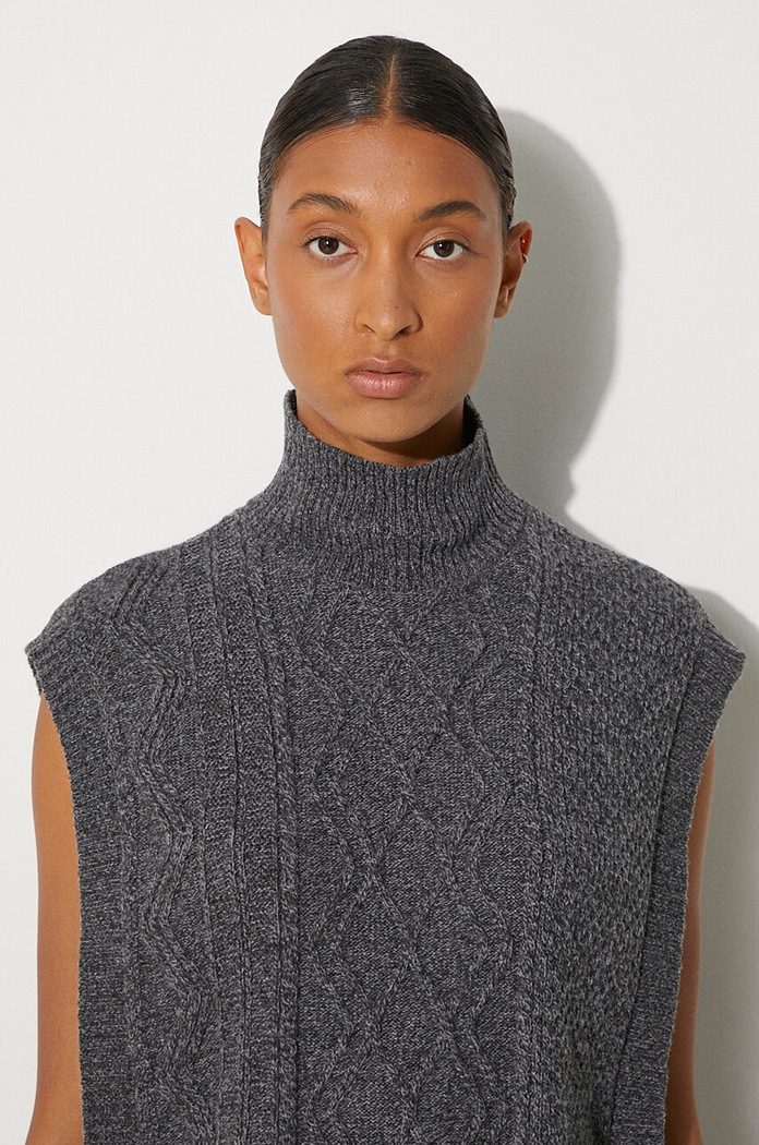 A.P.C. wool gilet Pull Cameron WVBDQ.F23391.PLC gray
