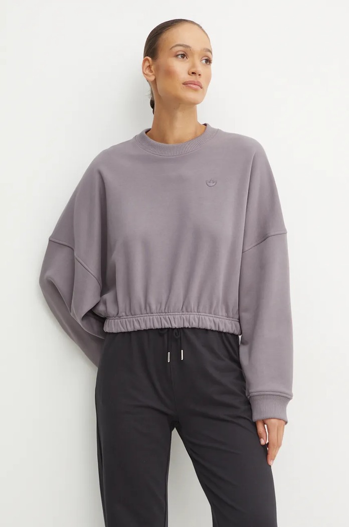 adidas Originals pamut melegítőfelső Premium Essentials Sweater pamut lila IY9709