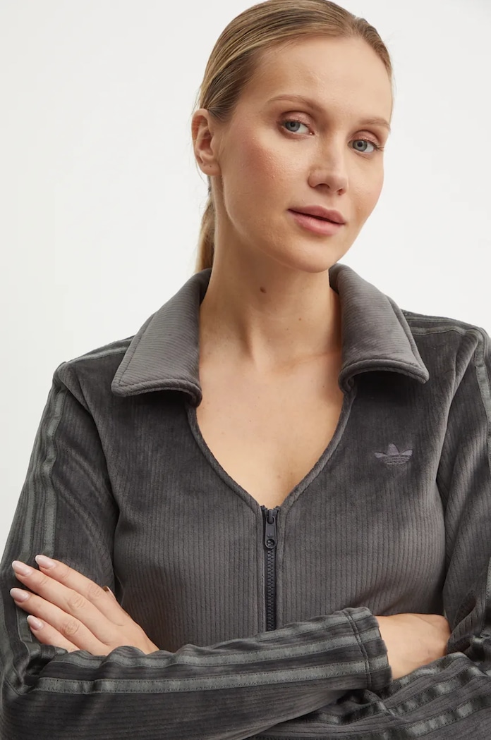 adidas Originals bluza Femme Galore Rib Cardigan gri JN3019