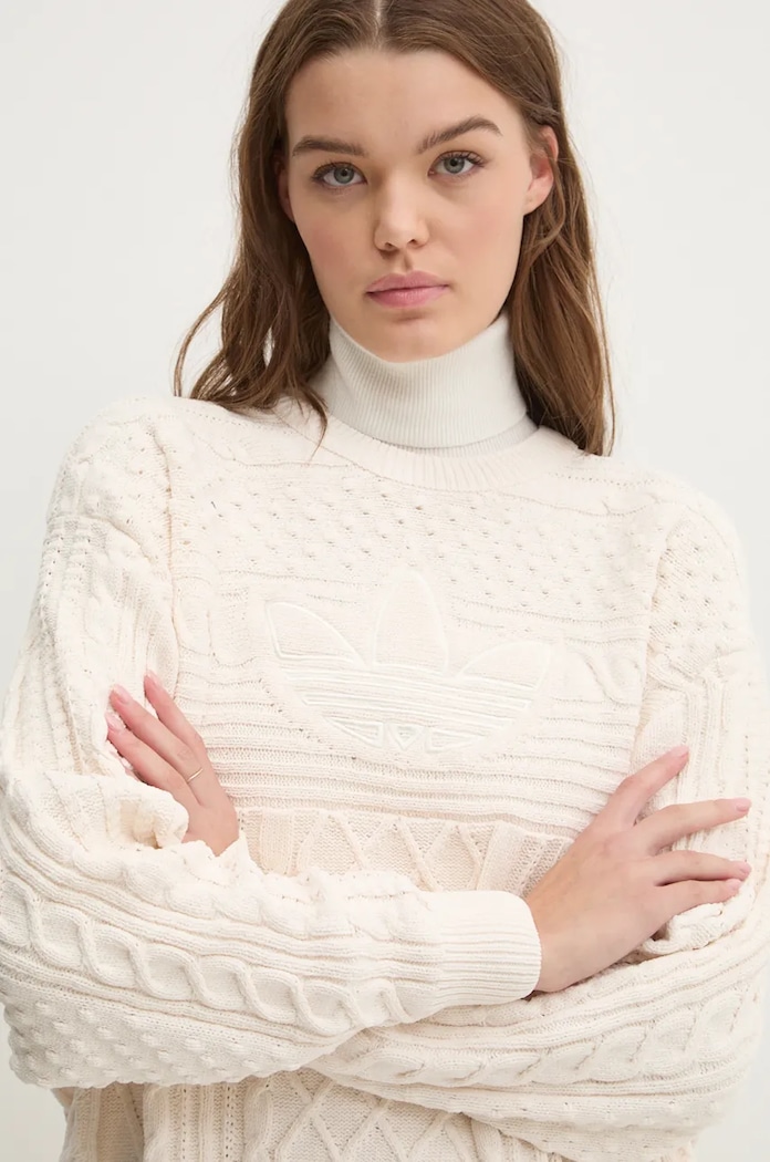 adidas Originals sweter 70s Trefoil Sweater pozostałe beżowy JN8318