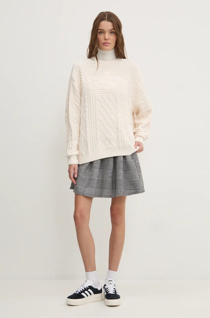 adidas Originals sweter 70s Trefoil Sweater JN8318 beżowy AW24