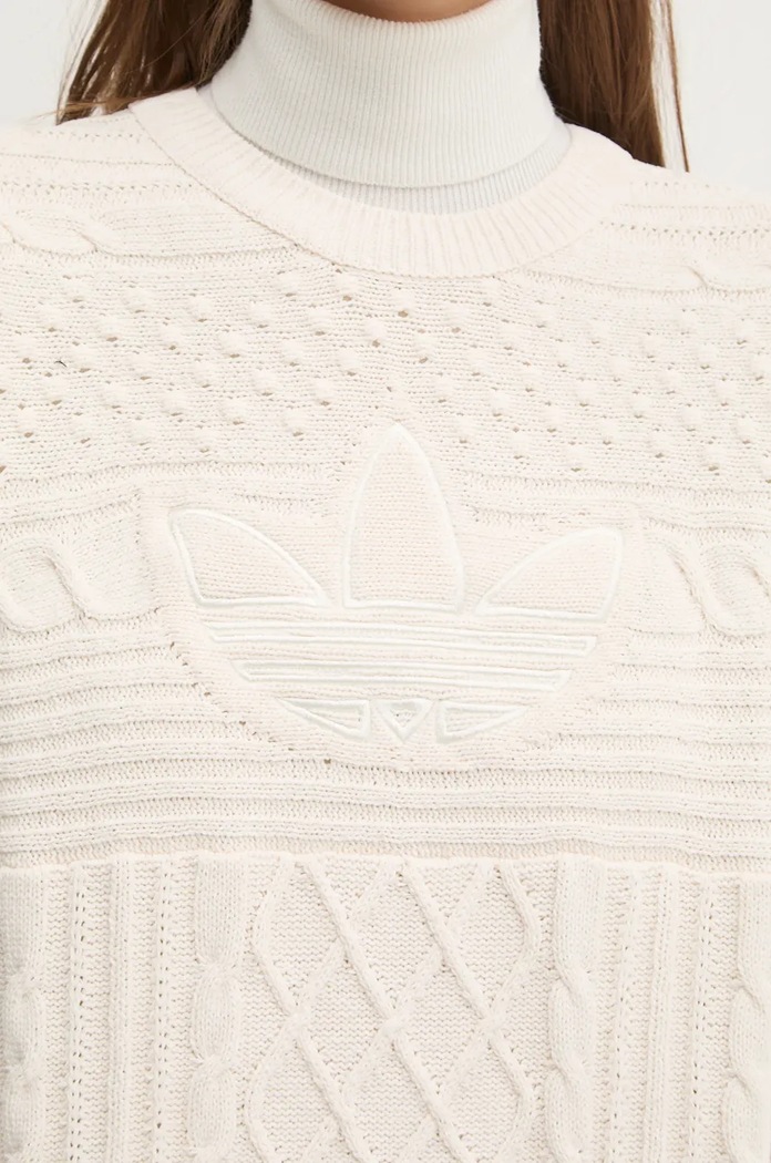 adidas Originals sweter 70s Trefoil Sweater JN8318 beżowy
