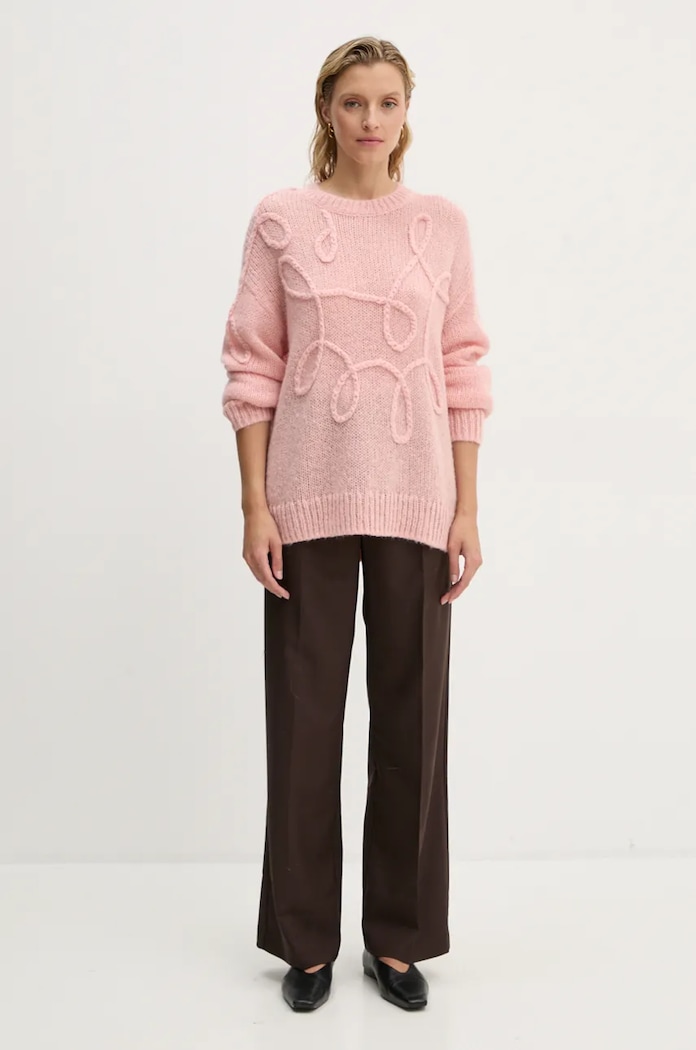 Μάλλινο πουλόβερ MUNTHE TAHLIS 243160124370 ροζ AW24