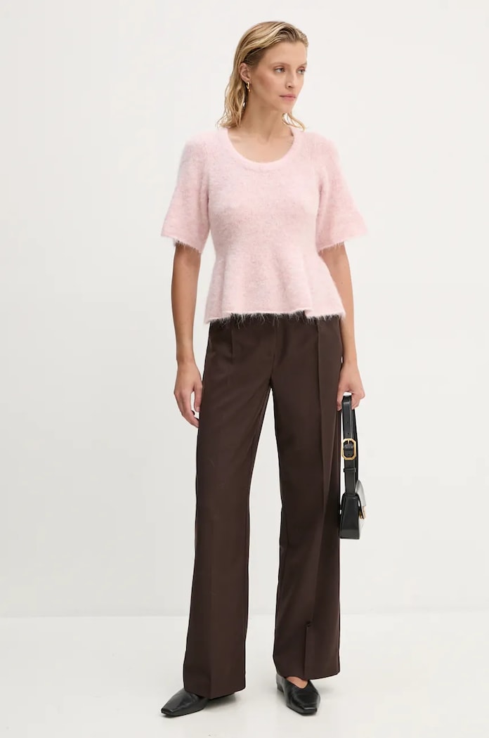 MUNTHE sweter wełniany TAISA 243160624373 różowy AW24