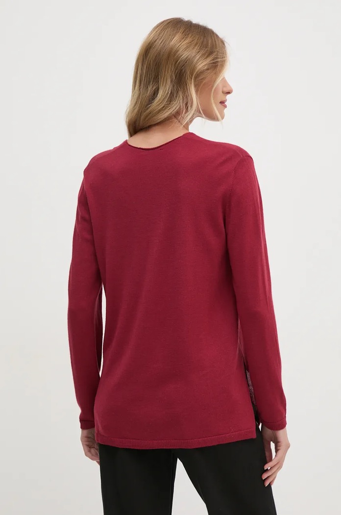 Odzież Sisley Sweter wełniany 11BAM4016 bordowy