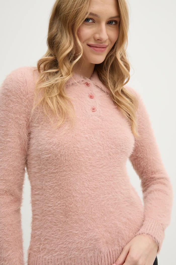 Sisley pulover grosime medie roz 19VBM300B