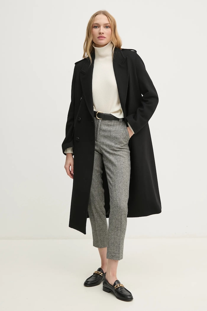 Svetr z vlněné směsi Sisley 106WM201U béžová AW24
