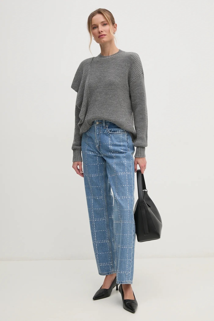Svetr Sisley 138YM105F šedá AW24