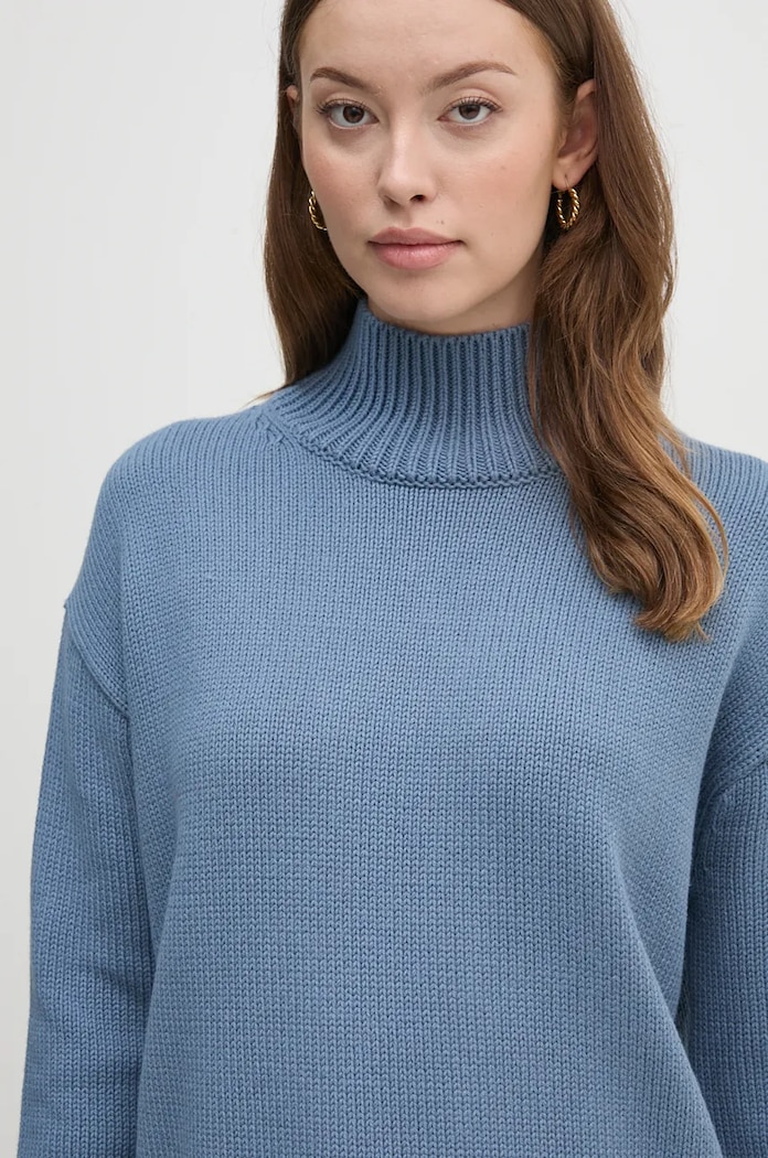 Svetr z vlněné směsi Calvin Klein modrá K20K207437