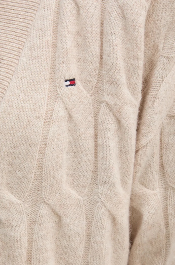 Vlněný svetr Tommy Hilfiger Tommy Hilfiger béžová WW0WW43089