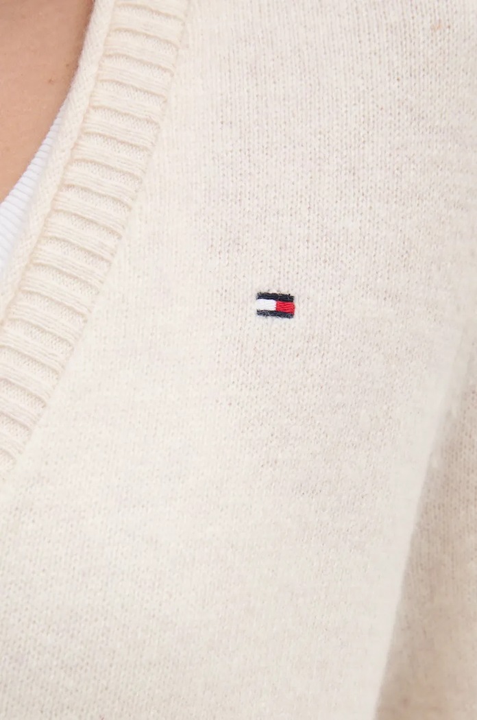 Vlněný svetr Tommy Hilfiger WW0WW43092 béžová