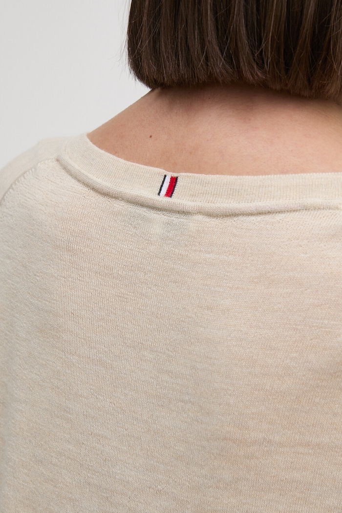 Μάλλινο πουλόβερ Tommy Hilfiger WW0WW43097 μπεζ