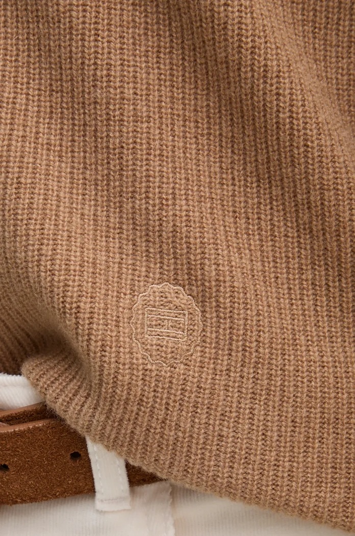 Vlněný svetr Tommy Hilfiger WW0WW43101 béžová