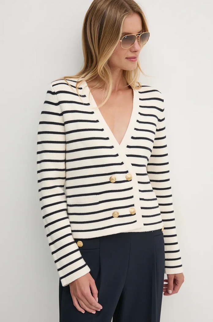 Bombažna jopica Tommy Hilfiger Srednje debeline bež WW0WW43184