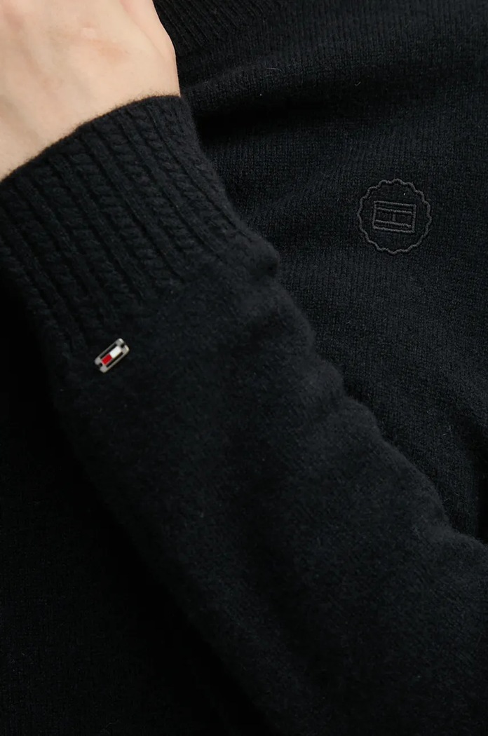 Пуловер Tommy Hilfiger черен WW0WW43202