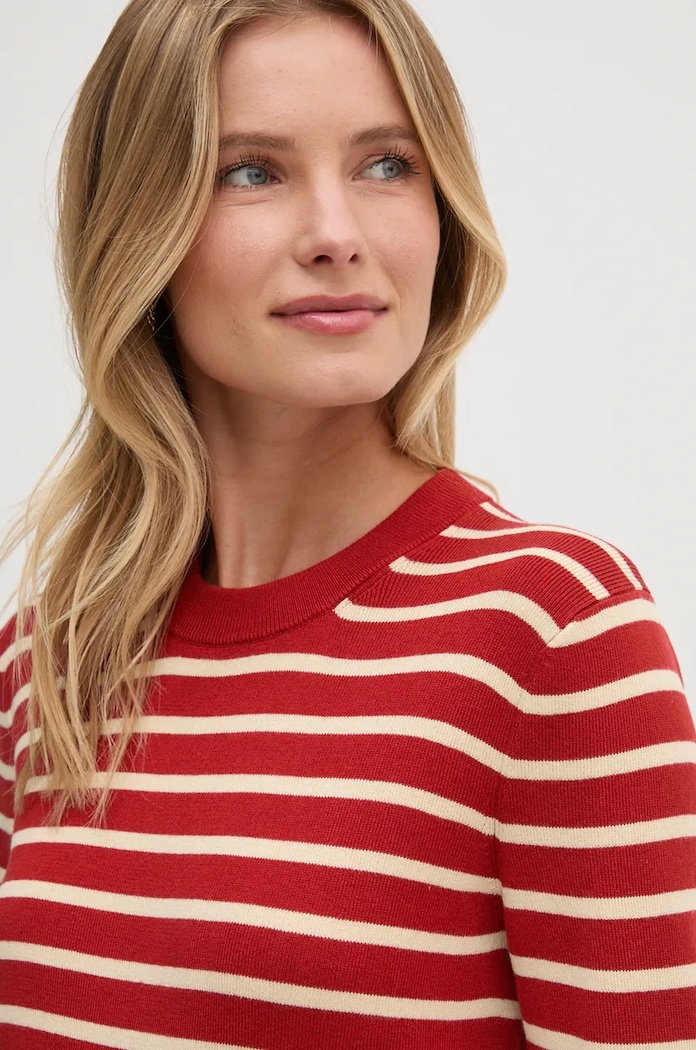Bavlněný svetr Tommy Hilfiger červená WW0WW43506