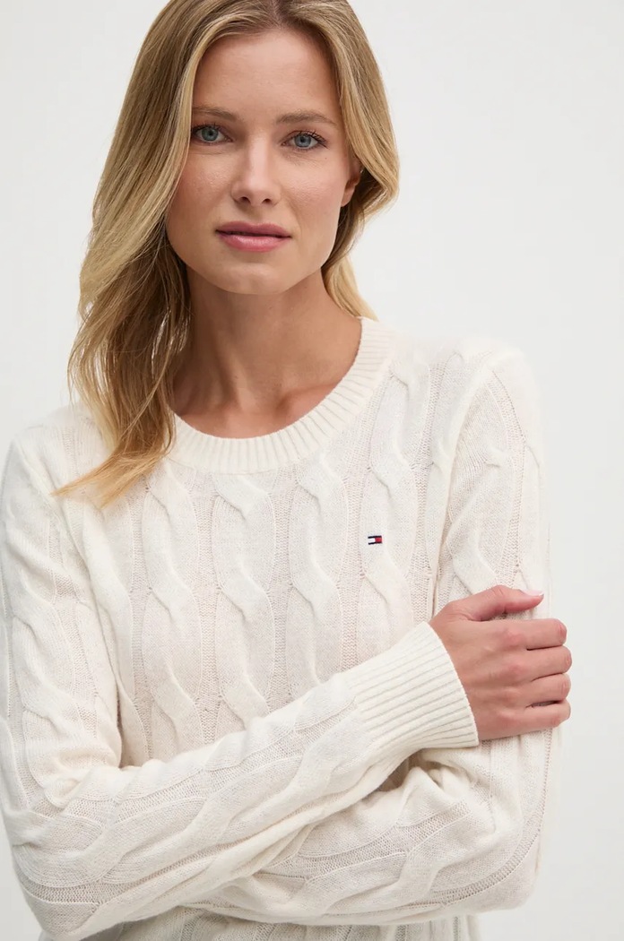 Tommy Hilfiger Sweter beżowy WW0WW43586
