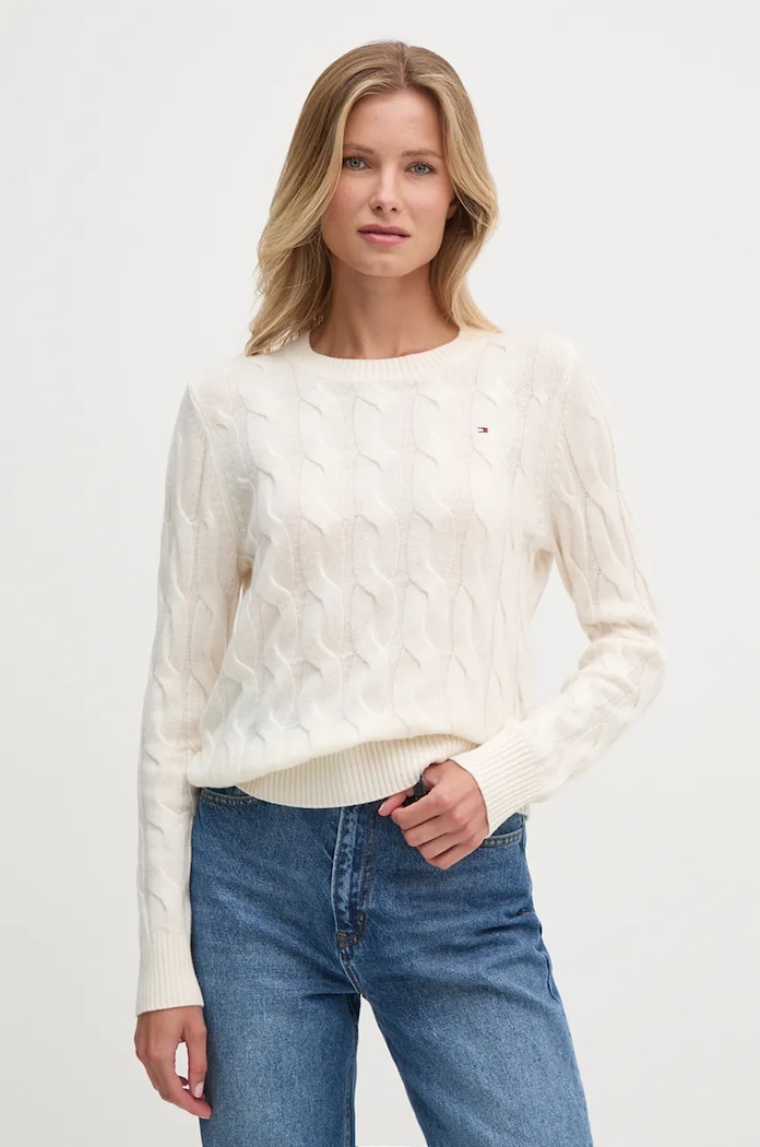 Sweter Tommy Hilfiger WW0WW43586 beżowy