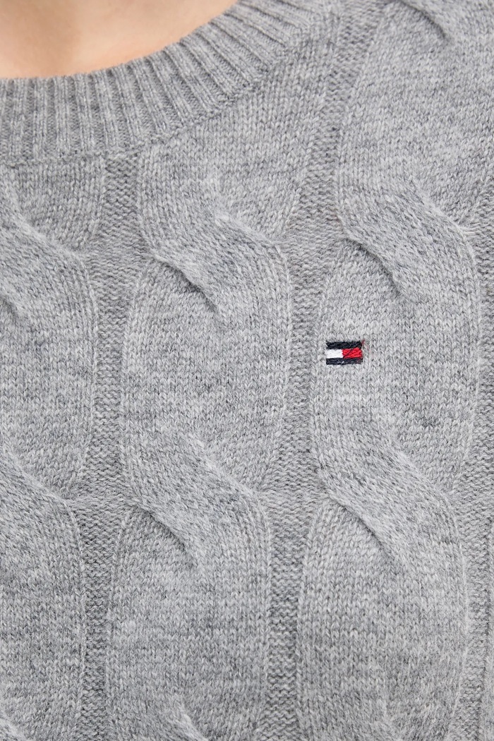 Tommy Hilfiger sweter wełniany szary WW0WW43586