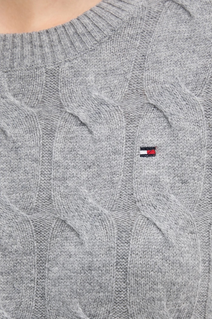 Tommy Hilfiger sweter wełniany szary WW0WW43586
