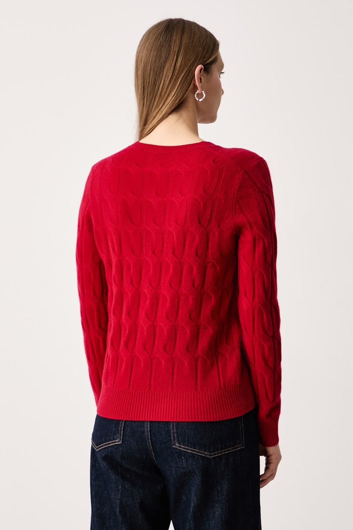 Ρούχα Tommy Hilfiger Πουλόβερ γυναικείο μάλλινο WW0WW43586 κόκκινο