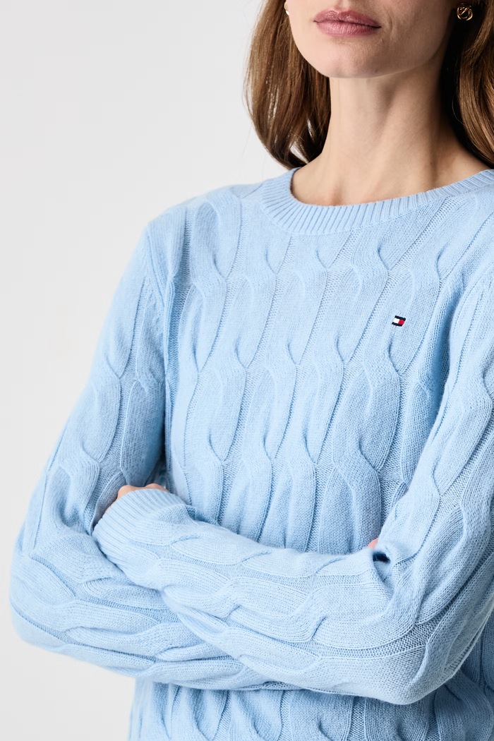 Svetr dámský vlněný Tommy Hilfiger WW0WW43586 modrá