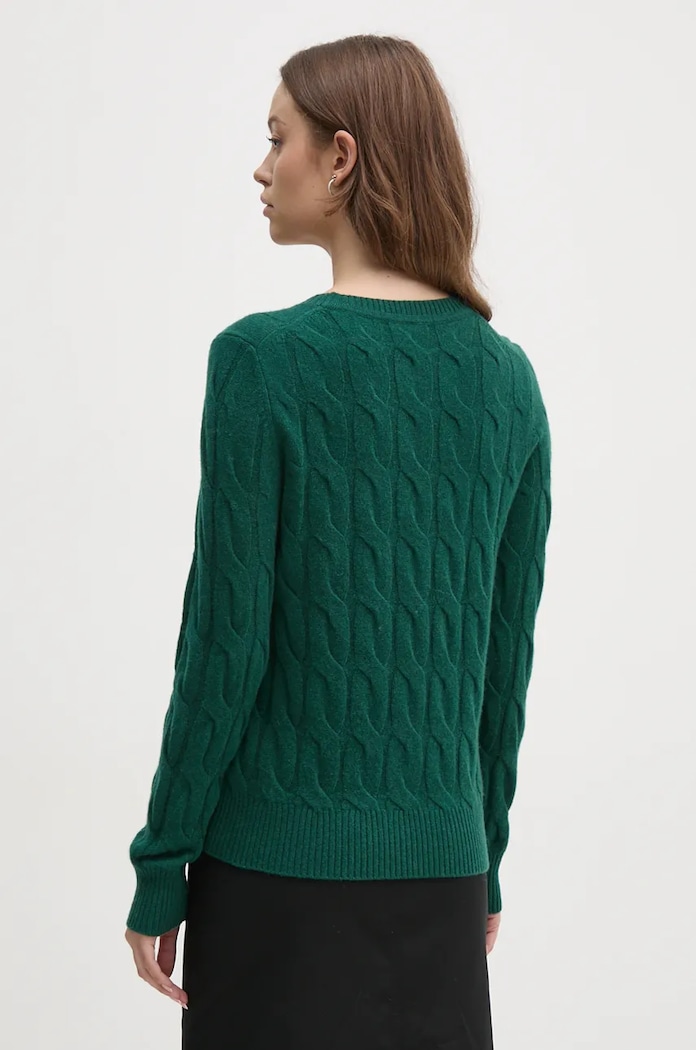 Odzież Tommy Hilfiger Sweter damski wełniany WW0WW43586 zielony