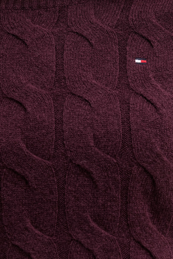 Μάλλινο πουλόβερ Tommy Hilfiger WW0WW43586 μπορντό