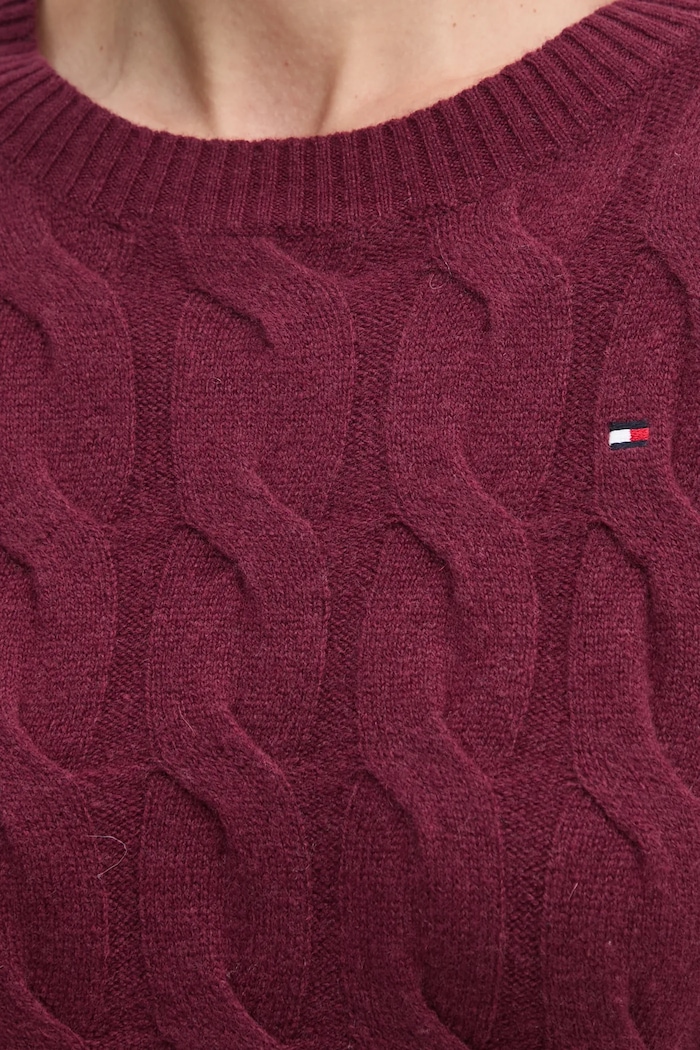 Πουλόβερ Tommy Hilfiger WW0WW43586 μπορντό