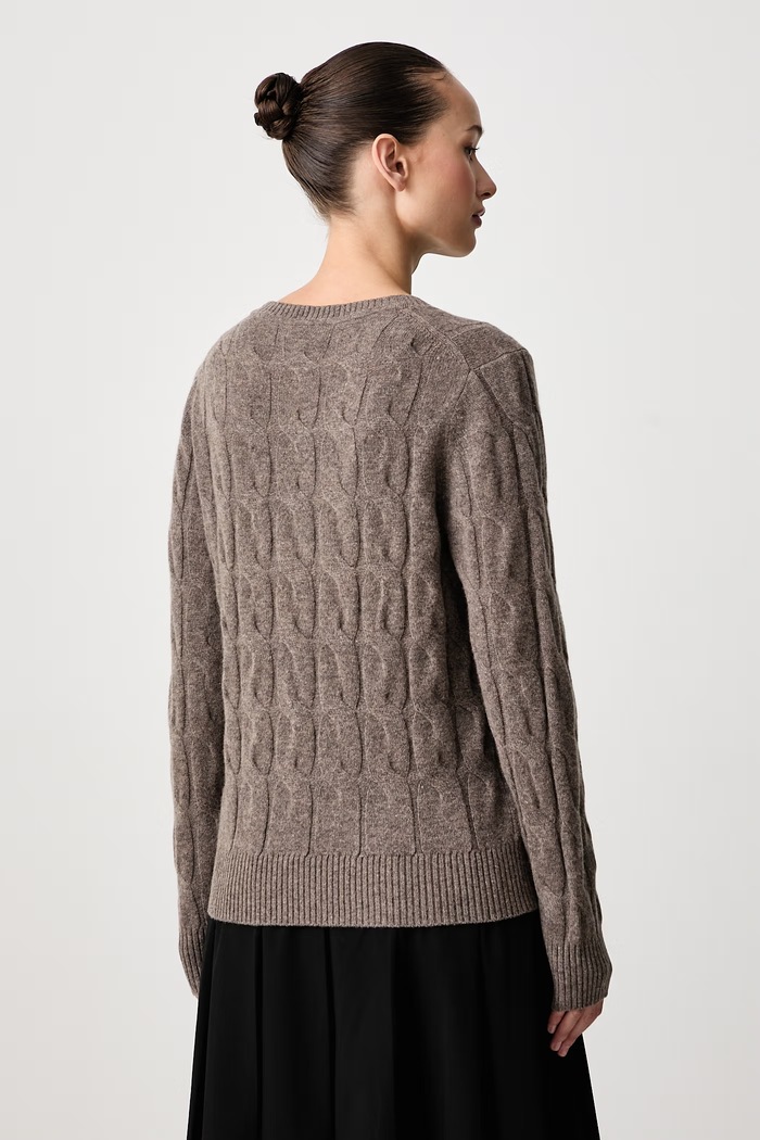 Odzież Tommy Hilfiger Sweter damski wełniany WW0WW43586 brązowy