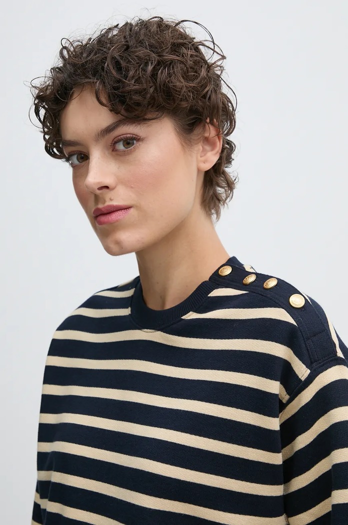 Βαμβακερό πουλόβερ Tommy Hilfiger σκούρο μπλε WW0WW43606