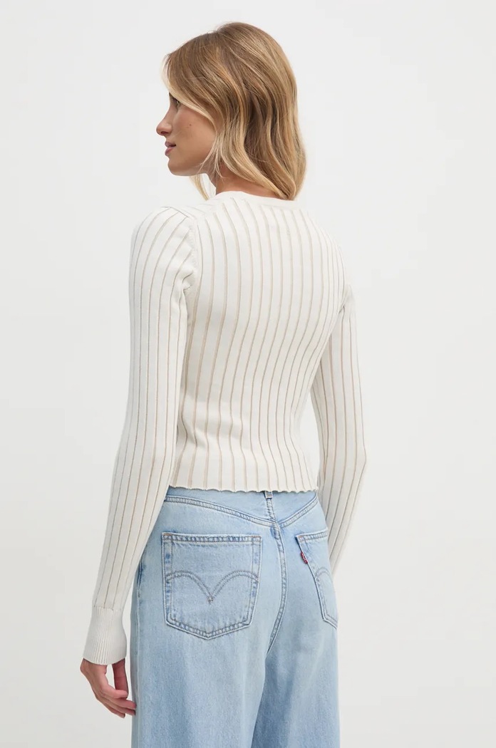 Памучна жилетка Calvin Klein Jeans бежов J20J224222