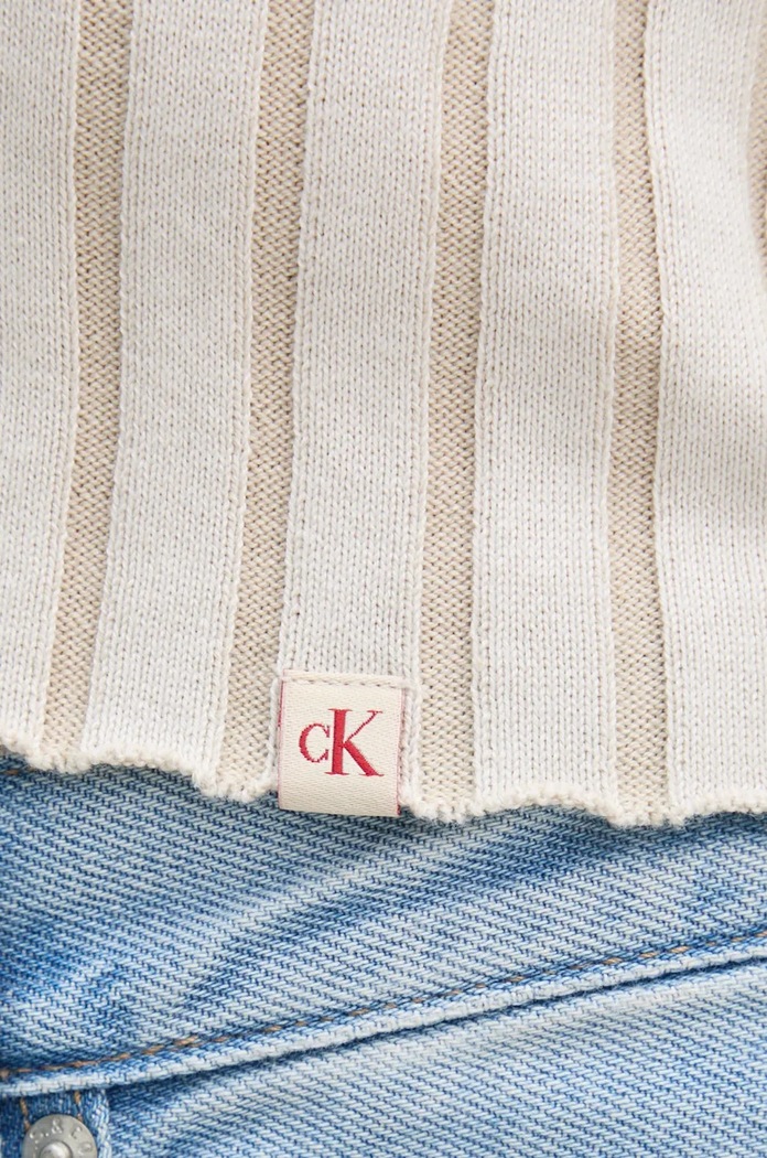Памучна жилетка Calvin Klein Jeans J20J224222 бежов