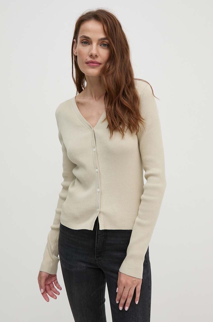 Kardigan Calvin Klein Jeans tenká zelená J20J224239