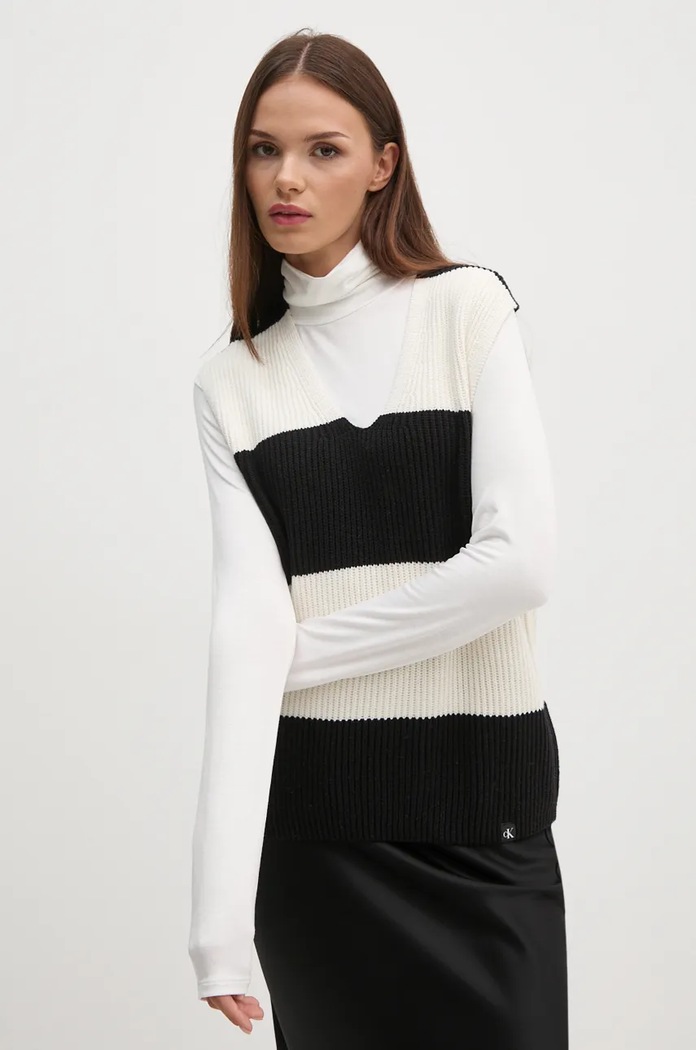 Pamučni prsluk Calvin Klein Jeans Planet friendly crna J20J224663