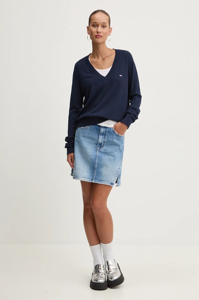 Svetr Tommy Jeans DW0DW18670 modrá AW24