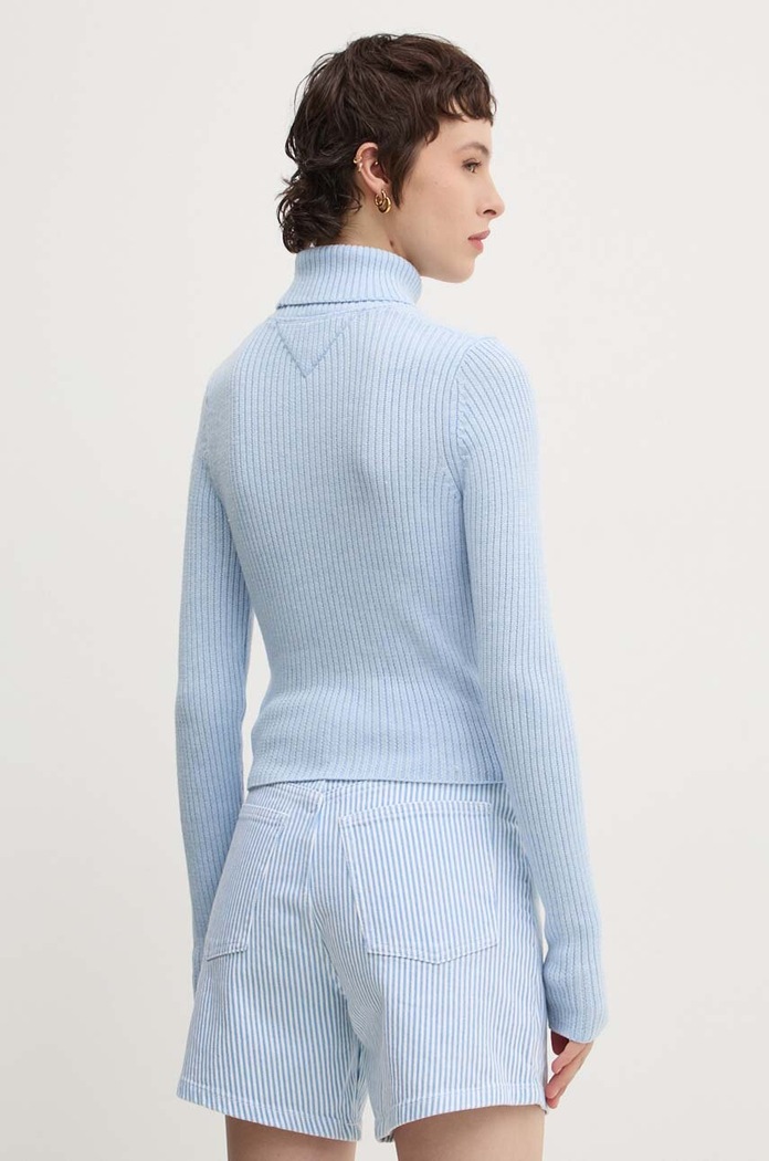 Odzież Tommy Jeans Sweter z domieszką wełny DW0DW18678 niebieski