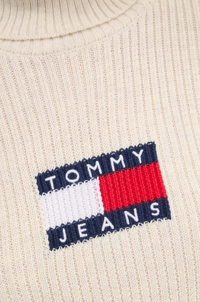 Pulover s dodatkom vune Tommy Jeans DW0DW18678 bež