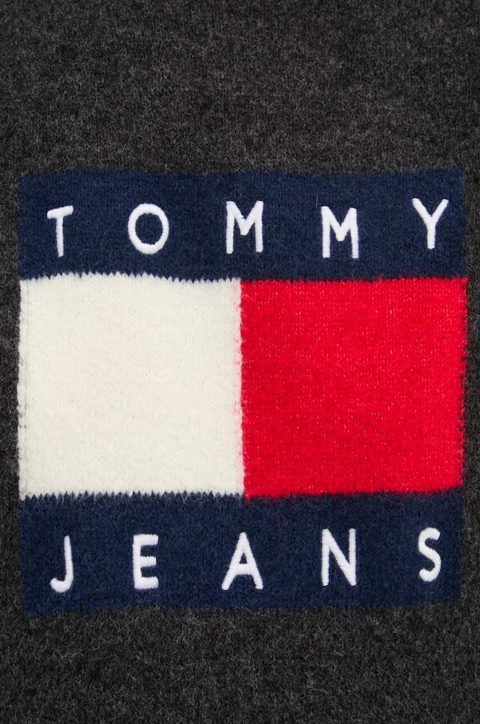 Pulover s dodatkom vune Tommy Jeans DW0DW18681 siva