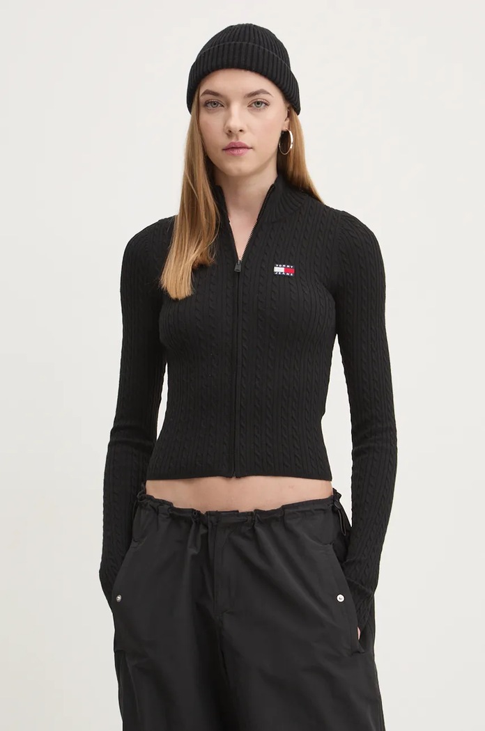 Tommy Jeans kardigan pozostałe czarny DW0DW19681