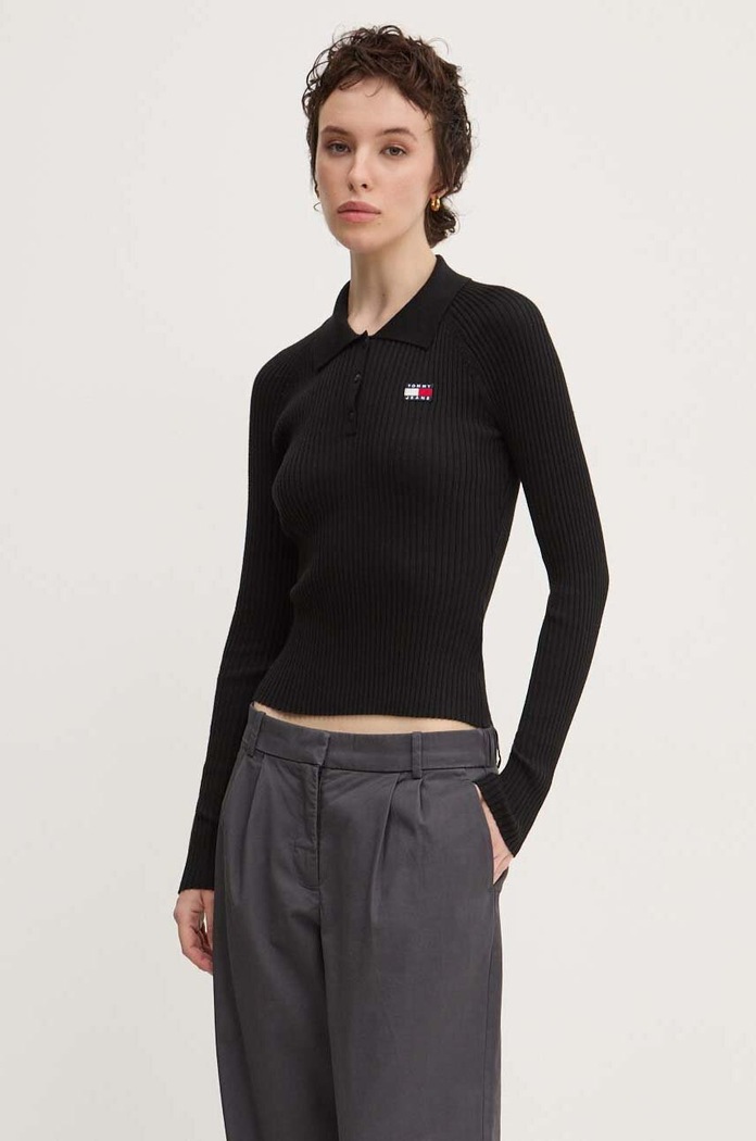 Πουλόβερ Tommy Jeans άλλο μαύρο DW0DW19803