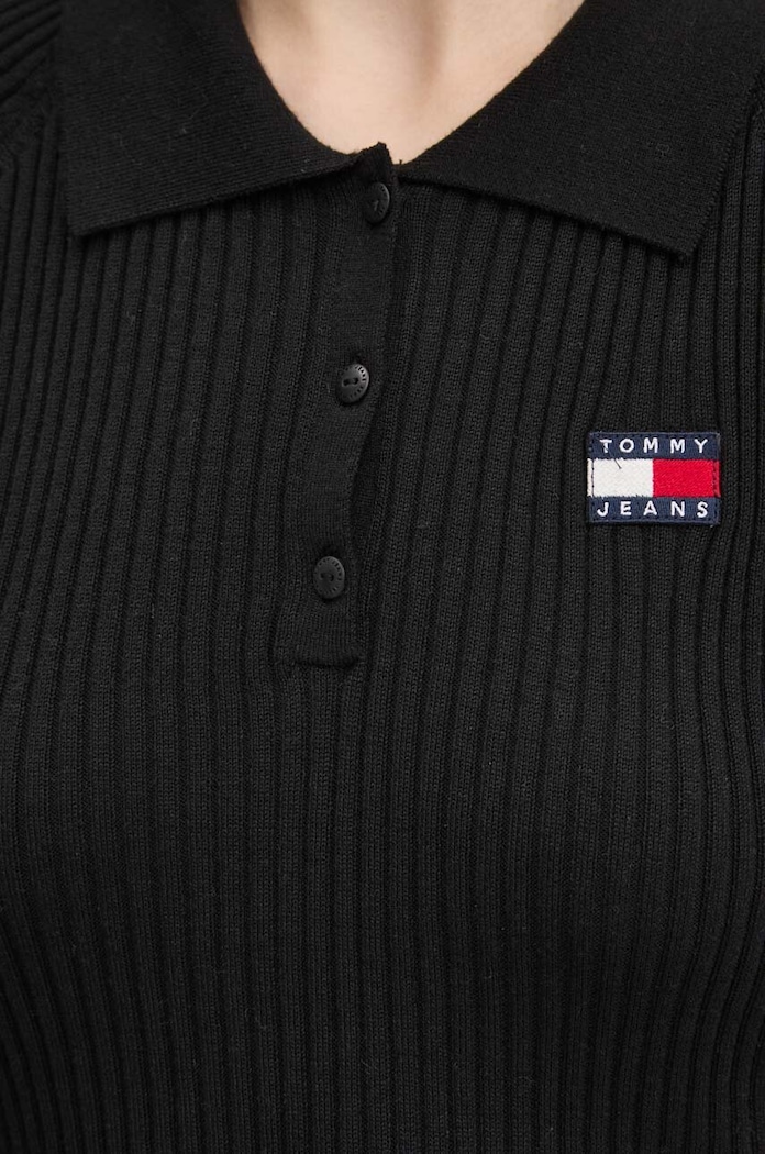 Πουλόβερ Tommy Jeans DW0DW19803 μαύρο