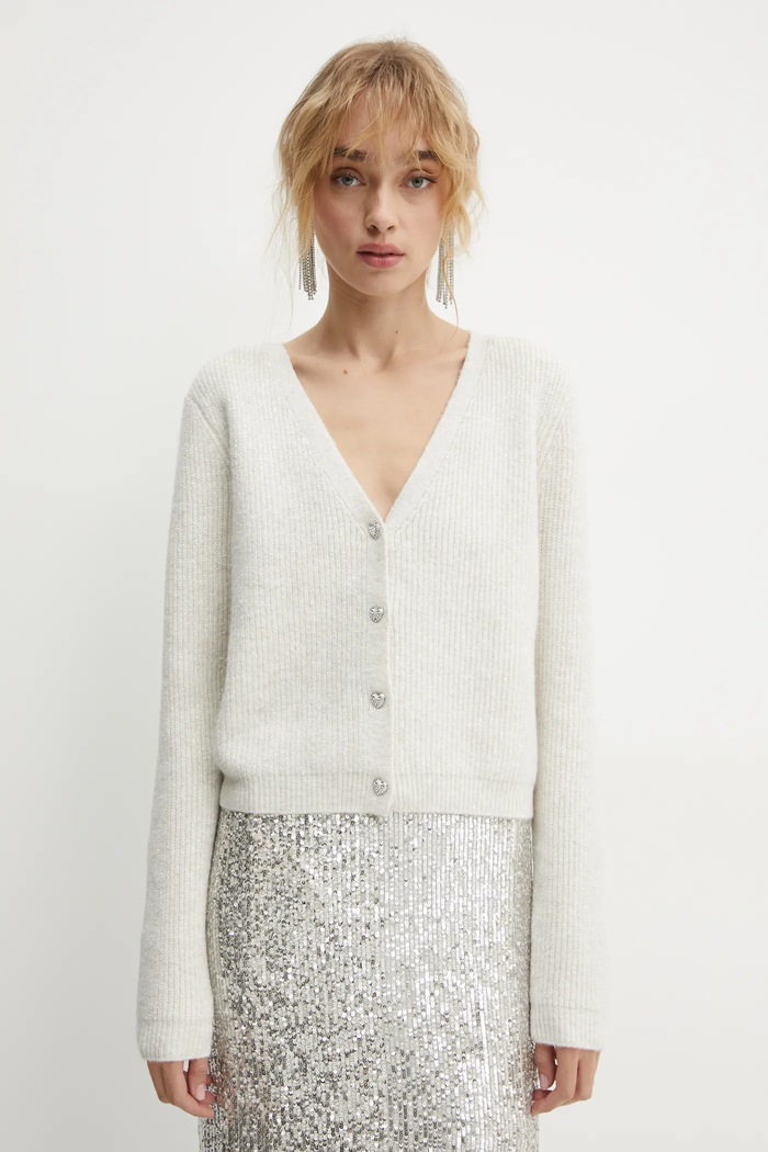 Morgan Cardigan pentru femei cu amestec de lână MIMO MIMO bej AW25