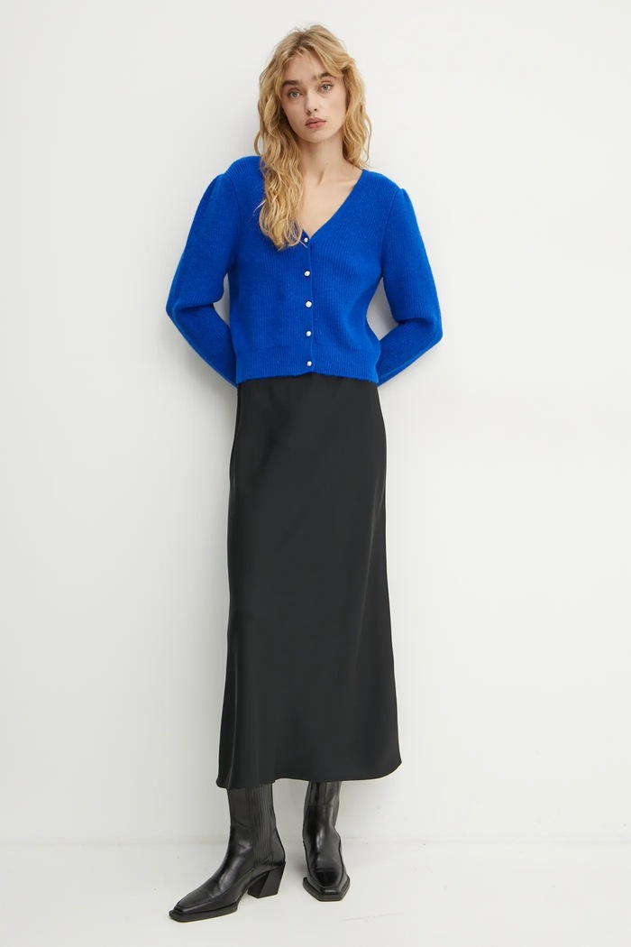 Morgan Ζακέτα από μίγμα μαλλιού Morgan MZITA MZITA μπλε AW24