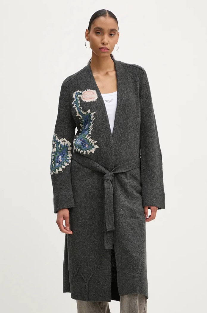 Вълнена жилетка ZADIG&VOLTAIRE KWCO00081 сив AW24