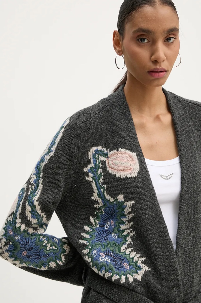 Вълнена жилетка ZADIG&VOLTAIRE KWCO00081 сив