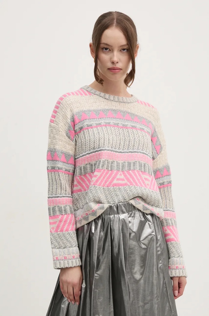 OUI pulover din amestec de lana grosime medie gri 89590