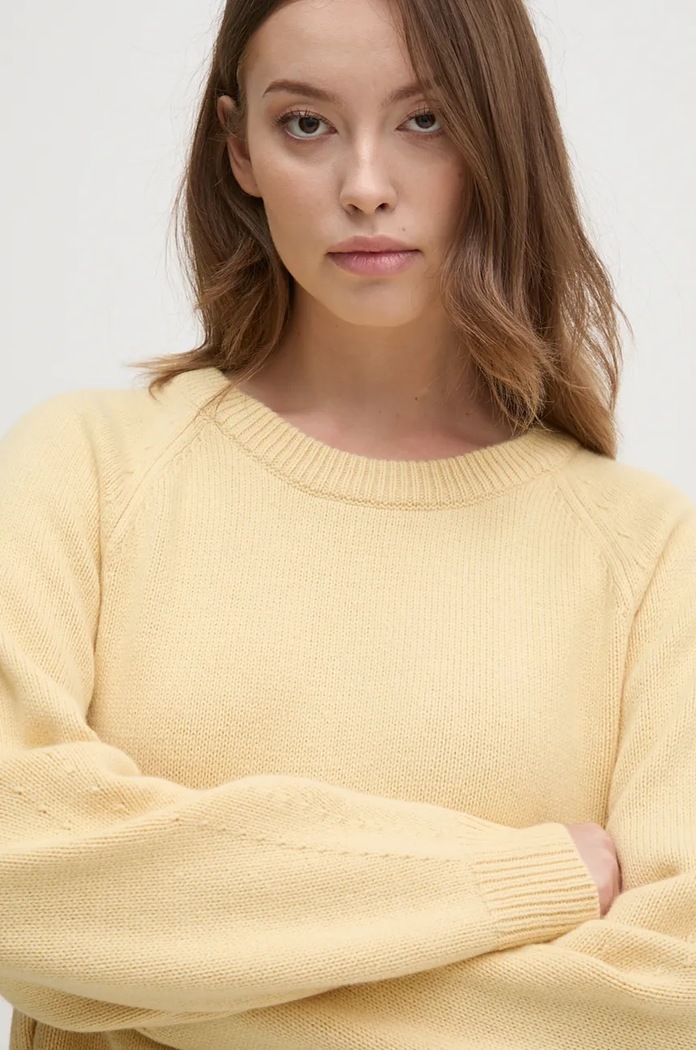 OUI sweter wełniany żółty 89949