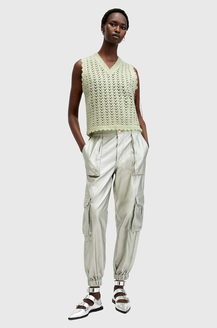 AllSaints kamizelka wełniana VIVIAN TANK W057KB zielony